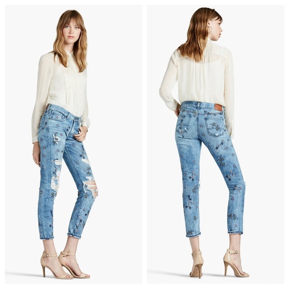 Lucky Brand Sienna Slim Embroidered BF Jeans - Picture 2 of 9